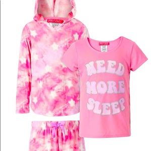 Need More Sleep girl pj 3 piece set sz 10/12 gift set, Christmas, NWT